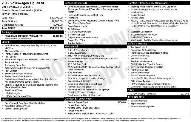 2019 Volkswagen Tiguan 2.0T SE 4MOTION