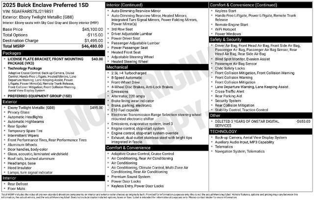 2025 Buick Enclave 4dr Preferred