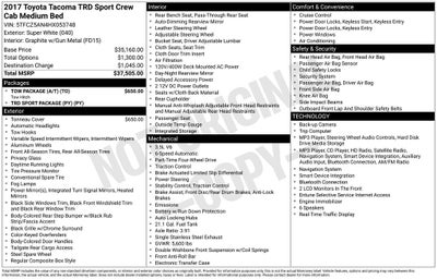 2017 Toyota Tacoma TRD Sport V6