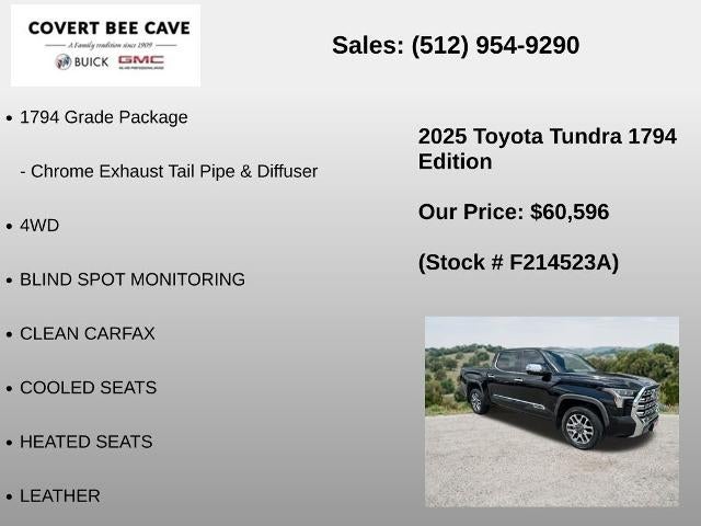 2025 Toyota Tundra 4WD 4WD 1794 Edition CrewMax 5.5' Bed (Natl)