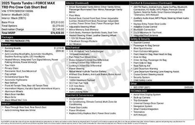 2025 Toyota Tundra 4WD 4WD TRD Pro Hybrid CrewMax 5.5' Bed (Natl)