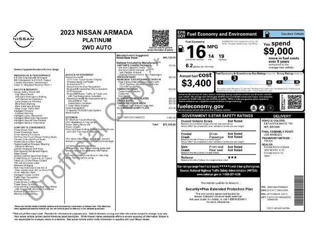 2023 Nissan Armada 4x2 Platinum