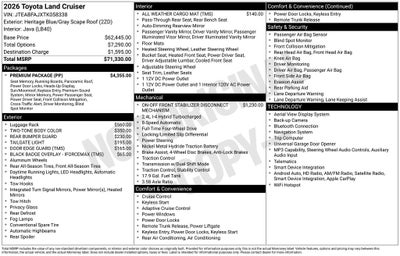 2026 Toyota Land Cruiser Base