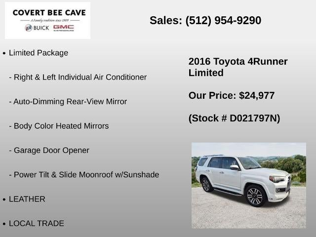2016 Toyota 4Runner RWD 4dr V6 Limited (Natl)