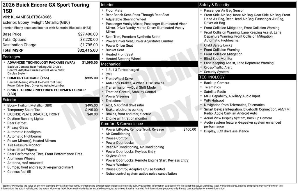 2026 Buick Encore GX Sport Touring