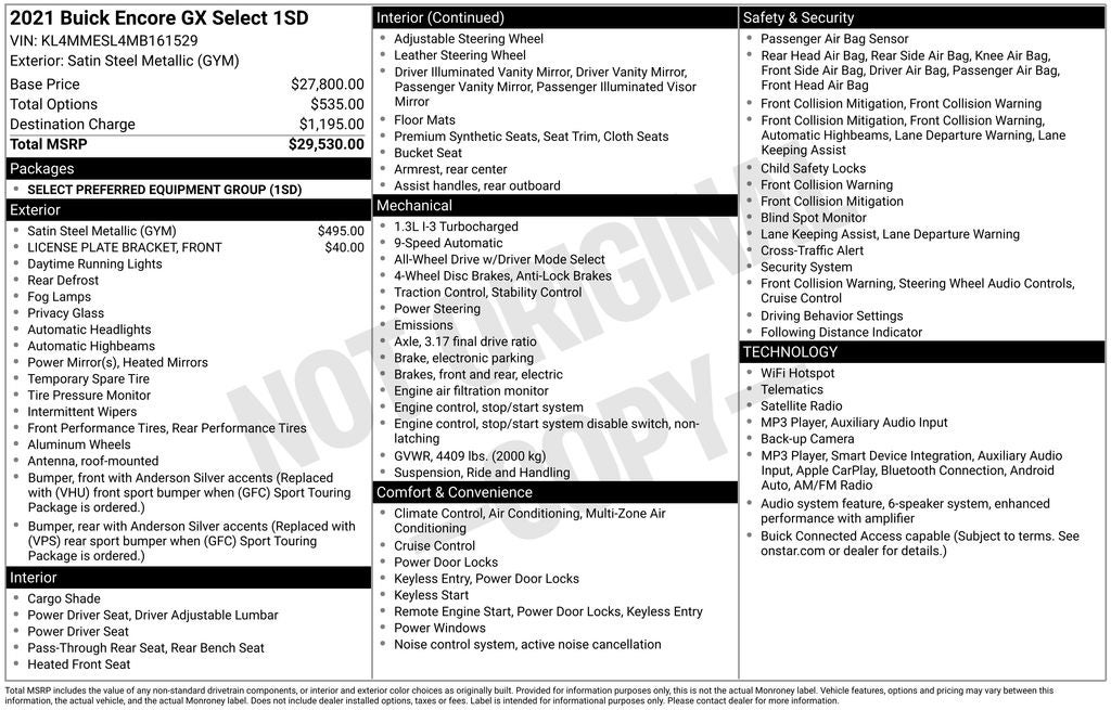 2021 Buick Encore GX Select