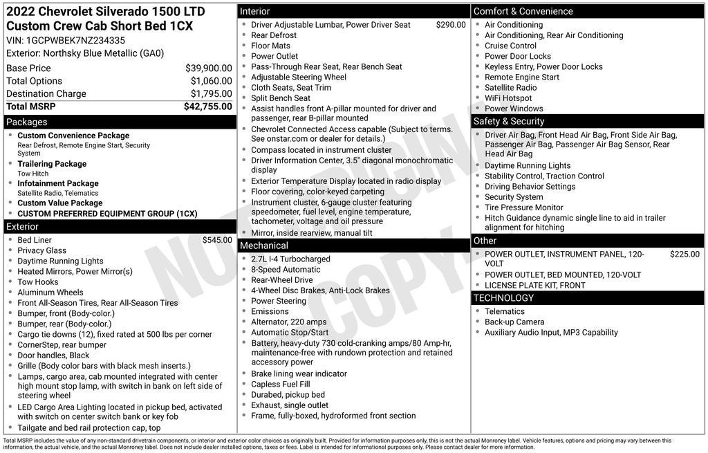 2022 Chevrolet Silverado 1500 LTD Custom